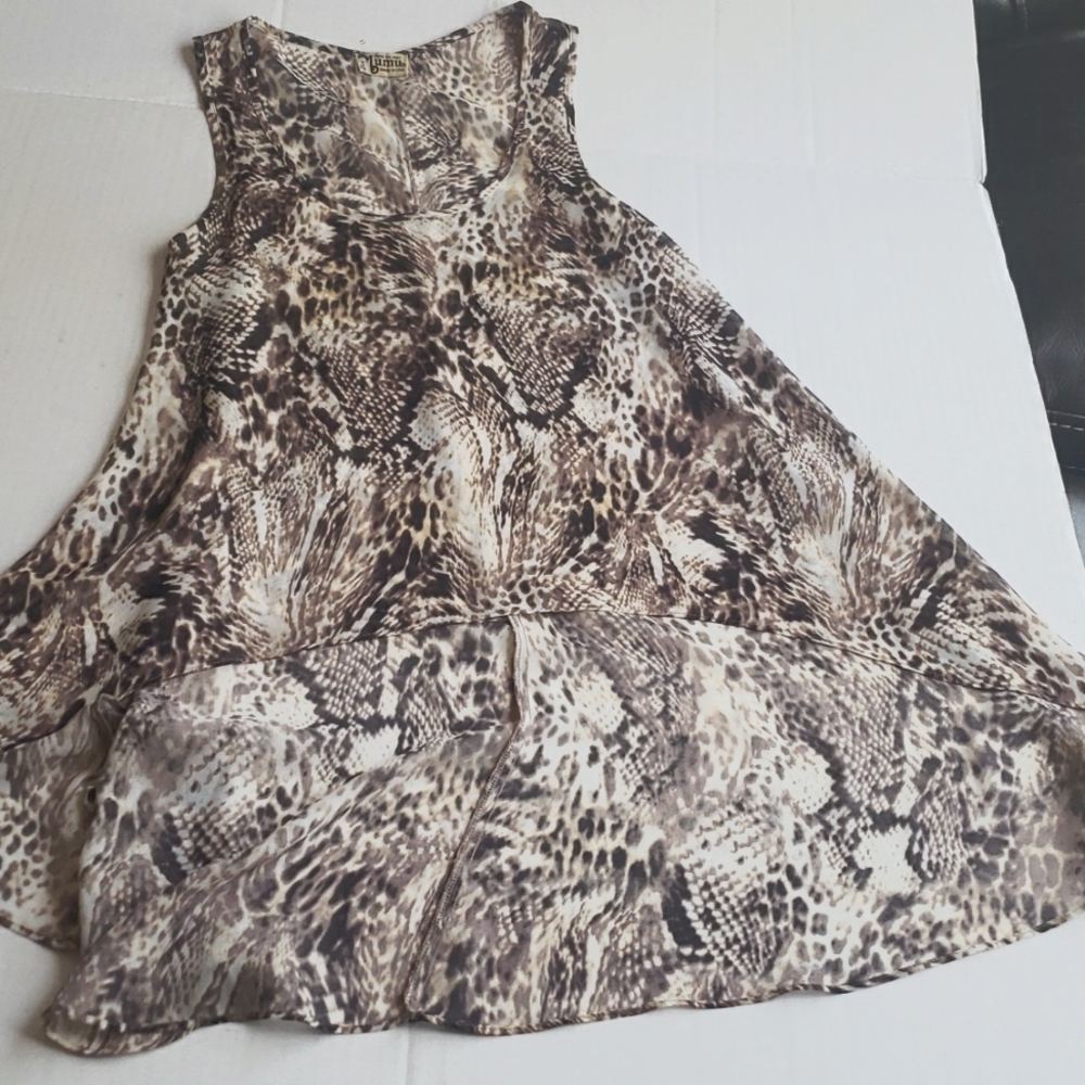 Mumu sheer animal print breezy cool summer top